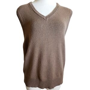Brandy Melville Vest Womens S/M Brown Sleeveless Wool Cashmere Preppy Italy Top